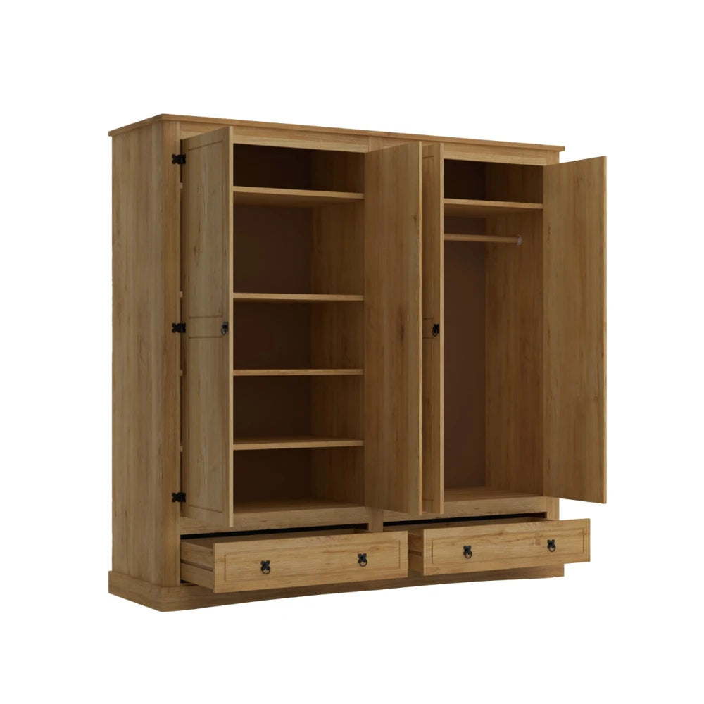 Ropero 4 puertas - Línea Monterrey - Natural