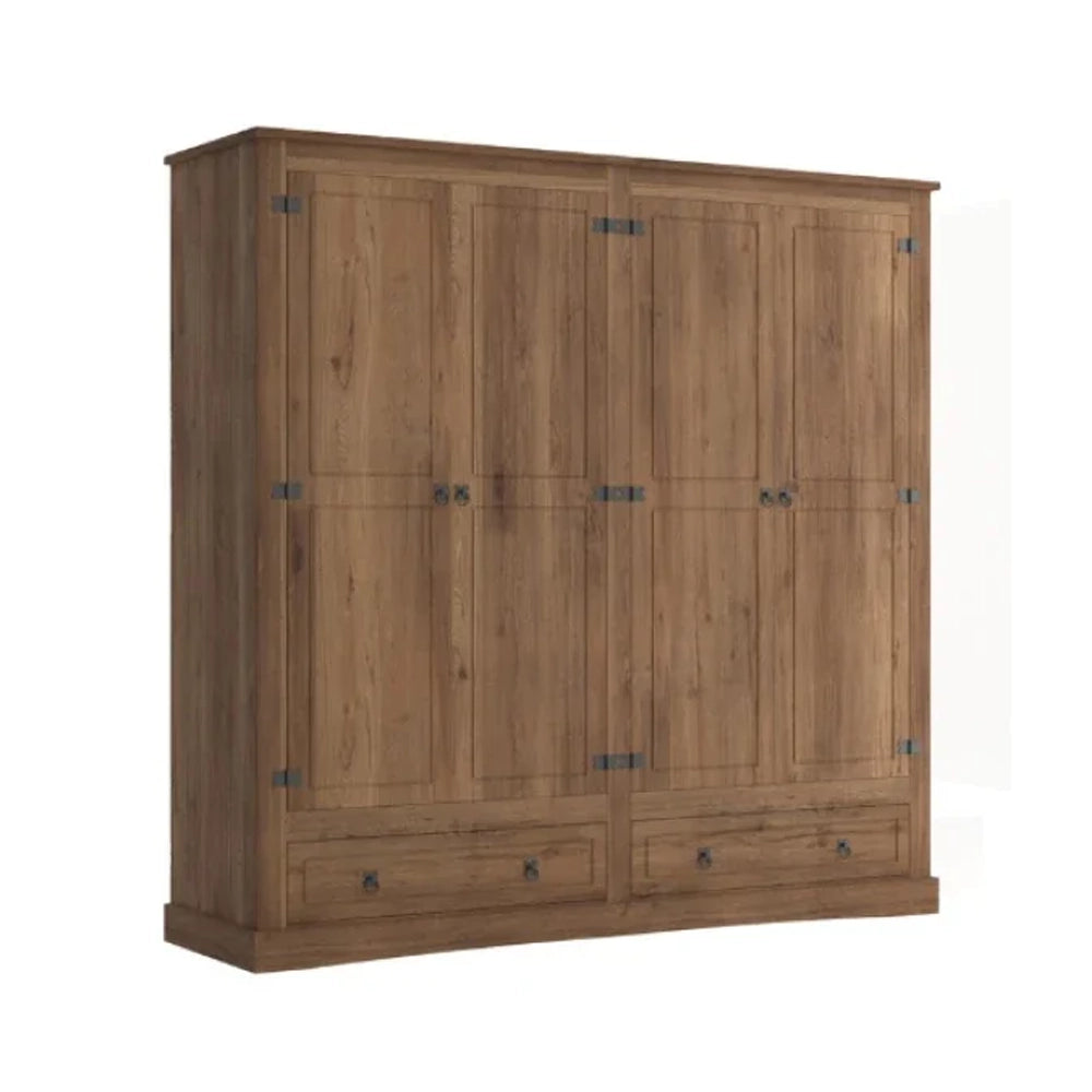 Ropero 4 puertas - Línea Monterrey - Nogal