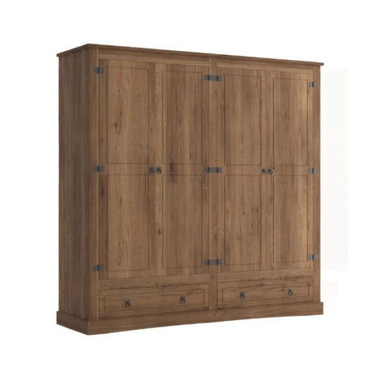 Ropero 4 puertas - Línea Monterrey - Nogal