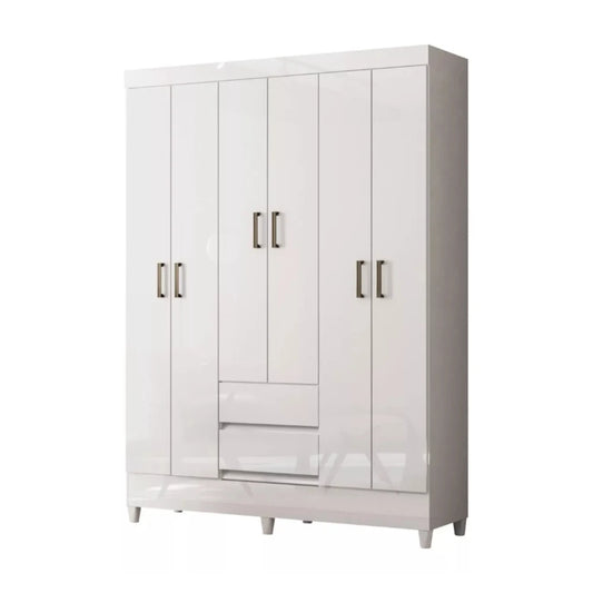 Ropero 6 puertas 2 cajones - Blanco - Linea FIT