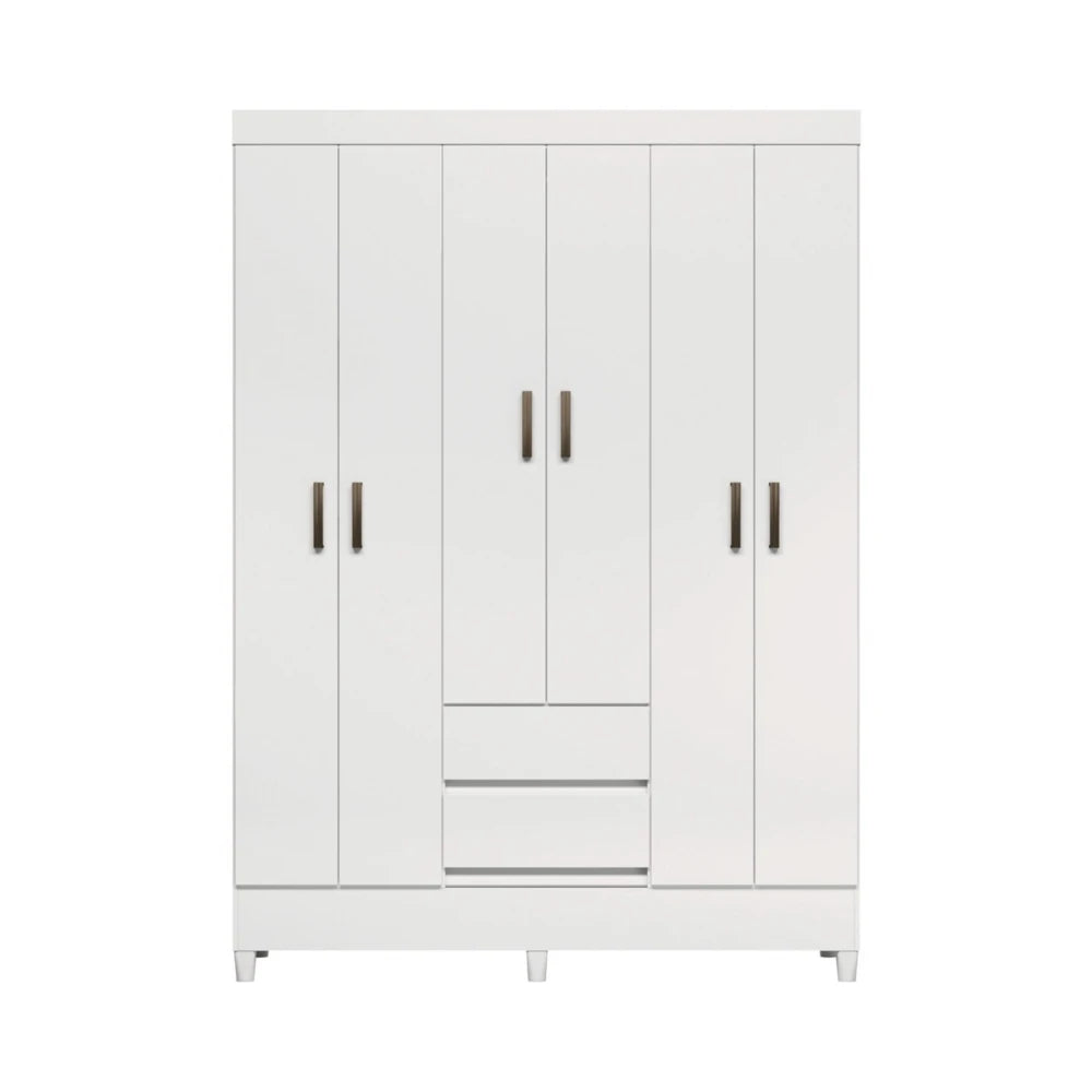 Ropero 6 puertas 2 cajones - Blanco - Linea FIT