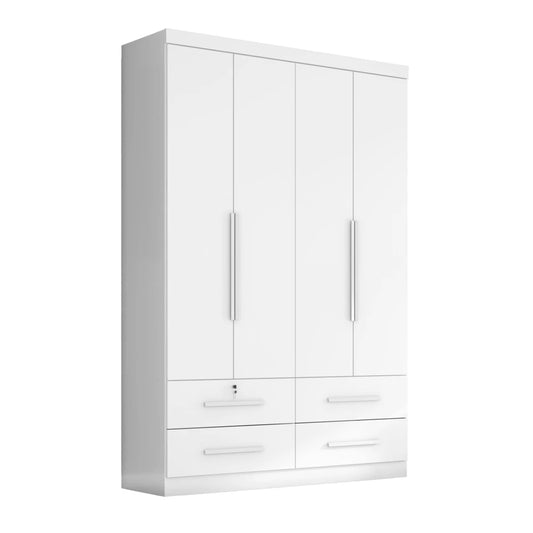 Ropero Max Plus 4 Puertas 4 Cajones - Línea Glam - Blanco