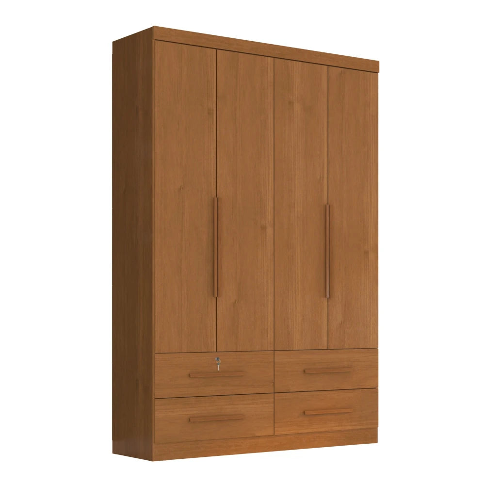 Ropero Max Plus 4 Puertas 4 Cajones - Línea Glam - Natural