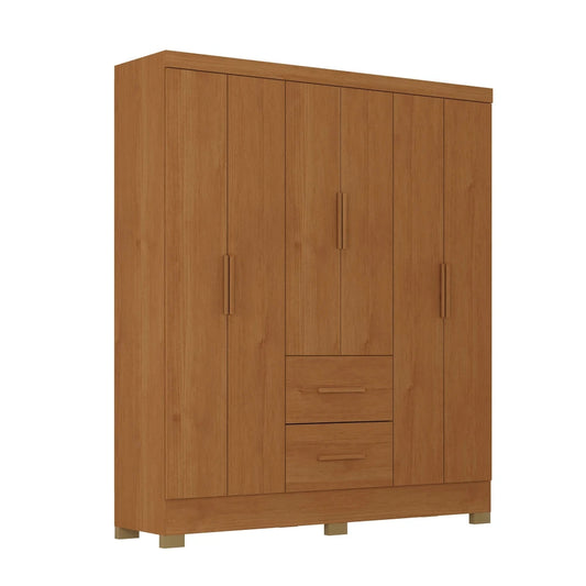 Ropero Max 6 Puertas 2 Cajones - Línea Glam - Natural