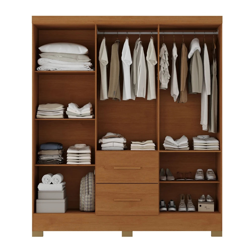 Ropero Max 6 Puertas 2 Cajones - Línea Glam - Natural