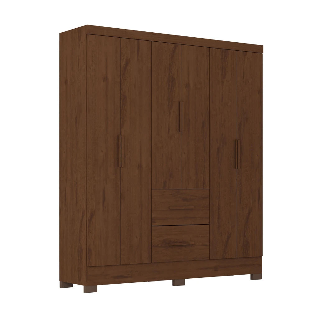 Ropero Max 6 Puertas 2 Cajones - Línea Glam - Natural