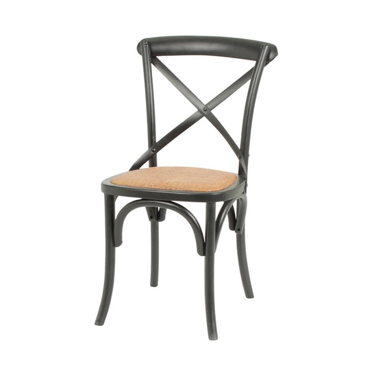 Silla Cruceta de Abedul macizo - Negra