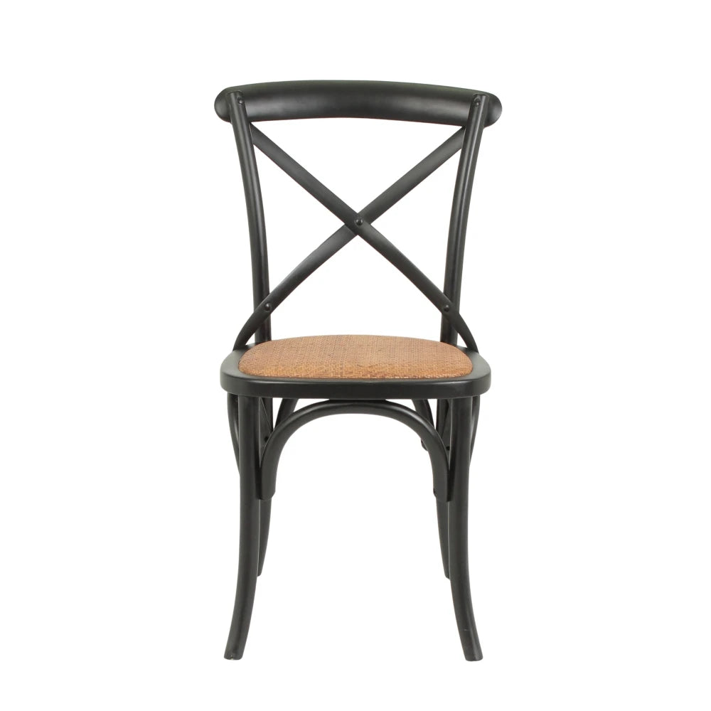 Silla Cruceta de Abedul macizo - Negra