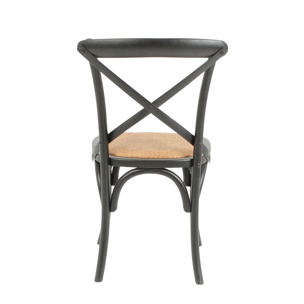 Silla Cruceta de Abedul macizo - Negra
