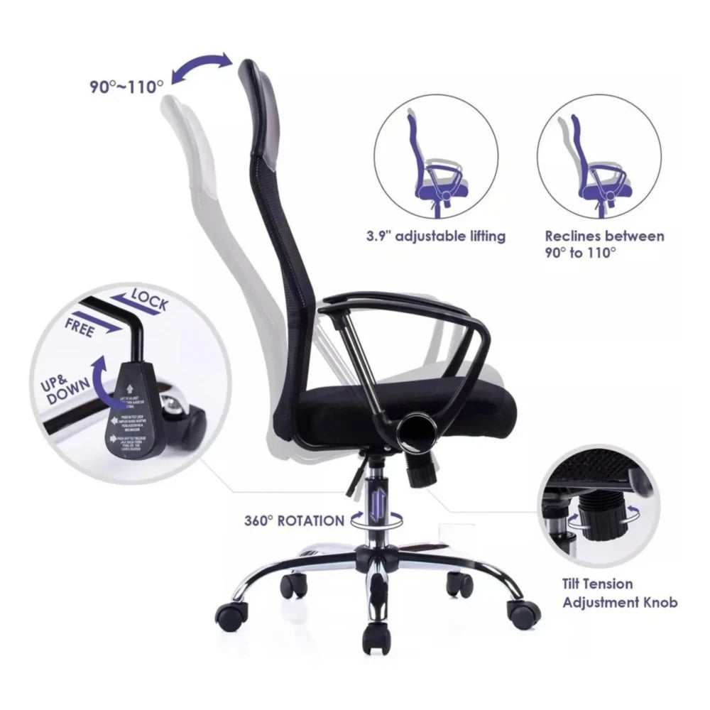 Silla De Escritorio - Ergonómica Respaldo Alto - Apoyacabeza
