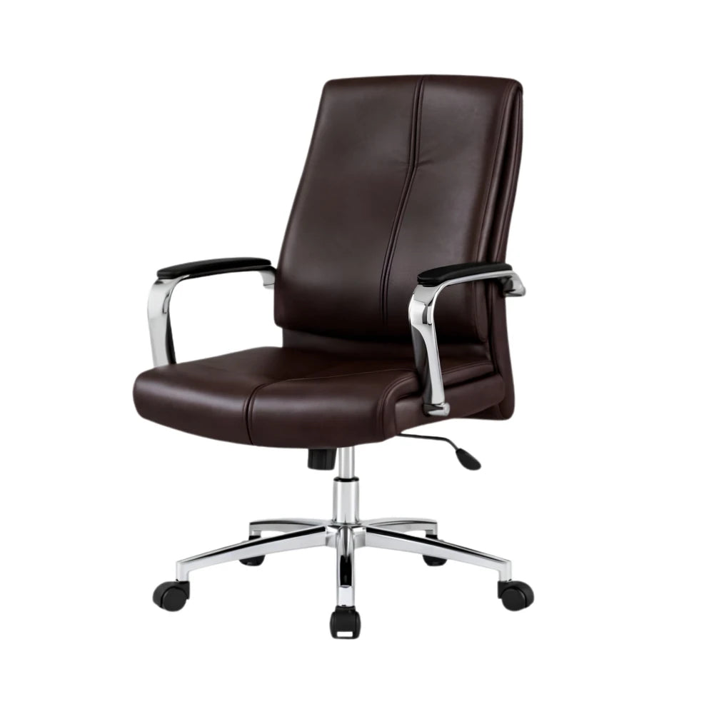 Silla De Escritorio Oficina Cromada Mariposa - Nash - Marrón