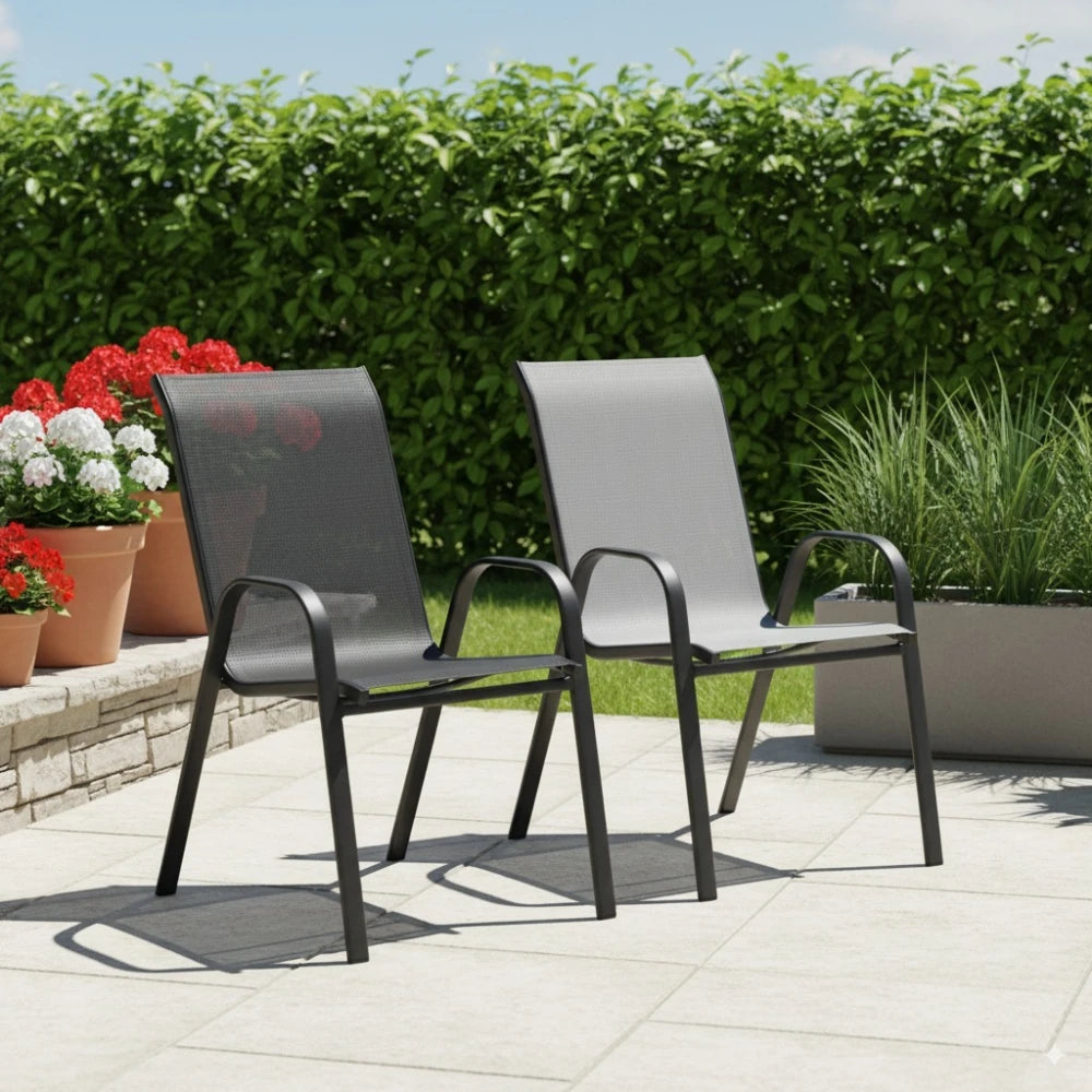 Silla de Textilina y Acero - Gris