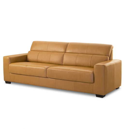 Sillón 100% Cuero - 3 Cuerpos - Berkley - Caramelo
