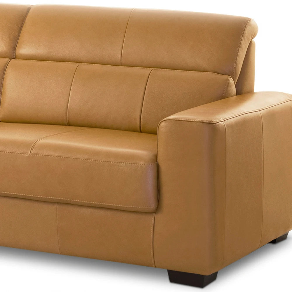 Sillón 100% Cuero - 3 Cuerpos - Berkley - Caramelo