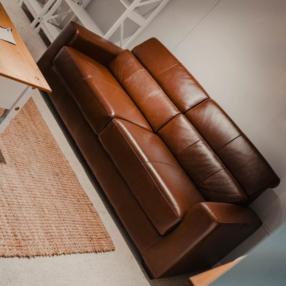 Sillón 100% Cuero - 3 Cuerpos - Berkley - Marrón