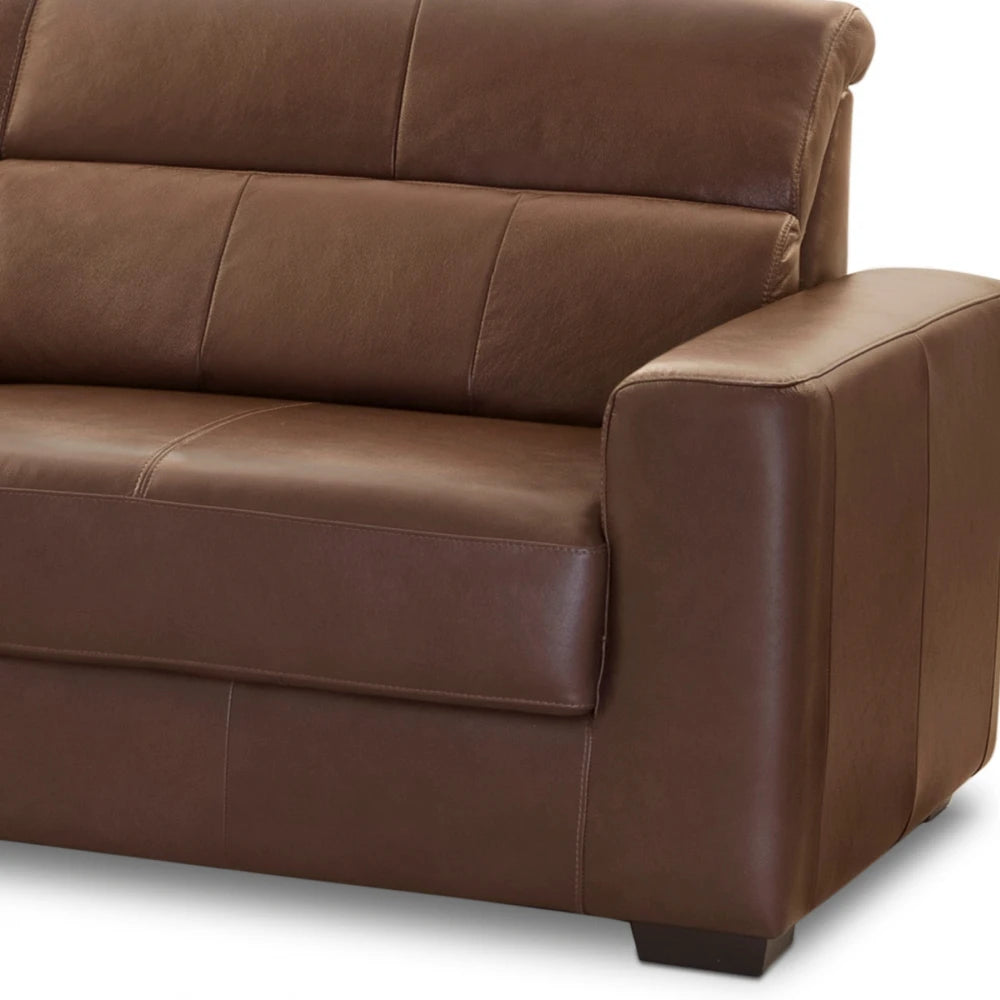 Sillón 100% Cuero - 3 Cuerpos - Berkley - Marrón