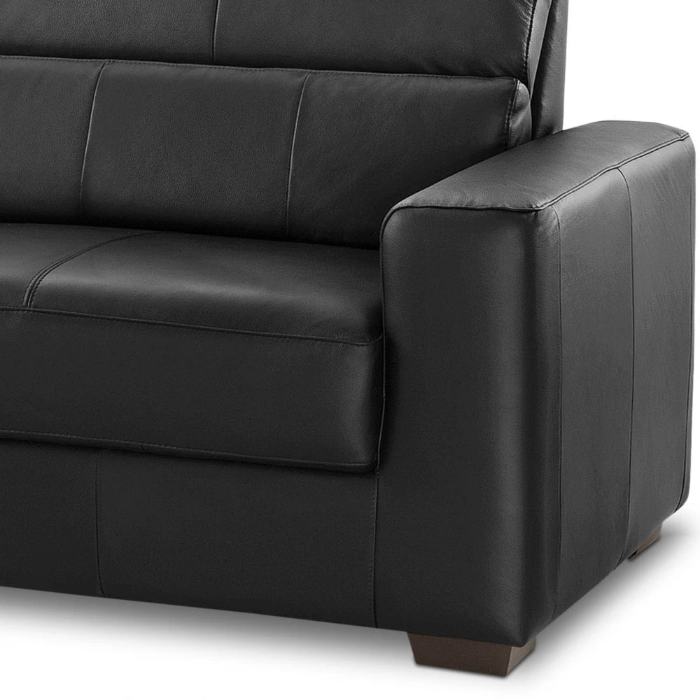 Sillón 100% Cuero - 2 Cuerpos - Berkley - Negro