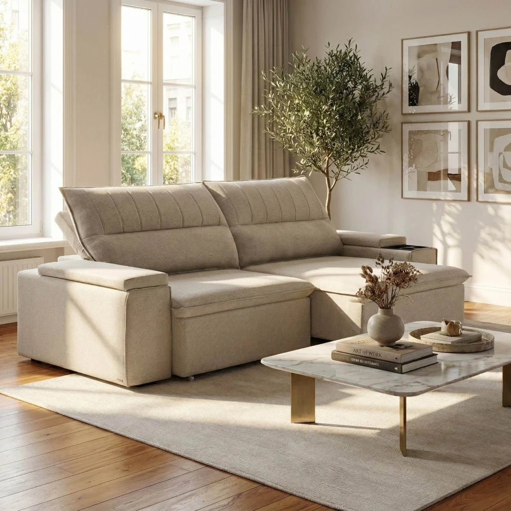 Sillón 3 Cuerpos Reclinable y Retráctil - Aura - Gris