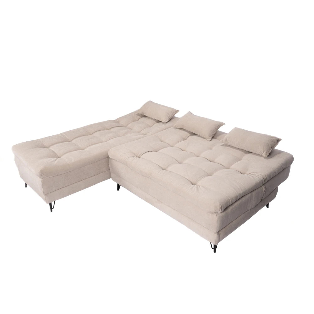 Sillón Cama con Chaise Izquierdo y derecho - Vértice - Beige