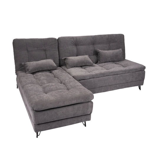 Sillón Cama con Chaise Izquierdo y derecho - Vértice - Gris