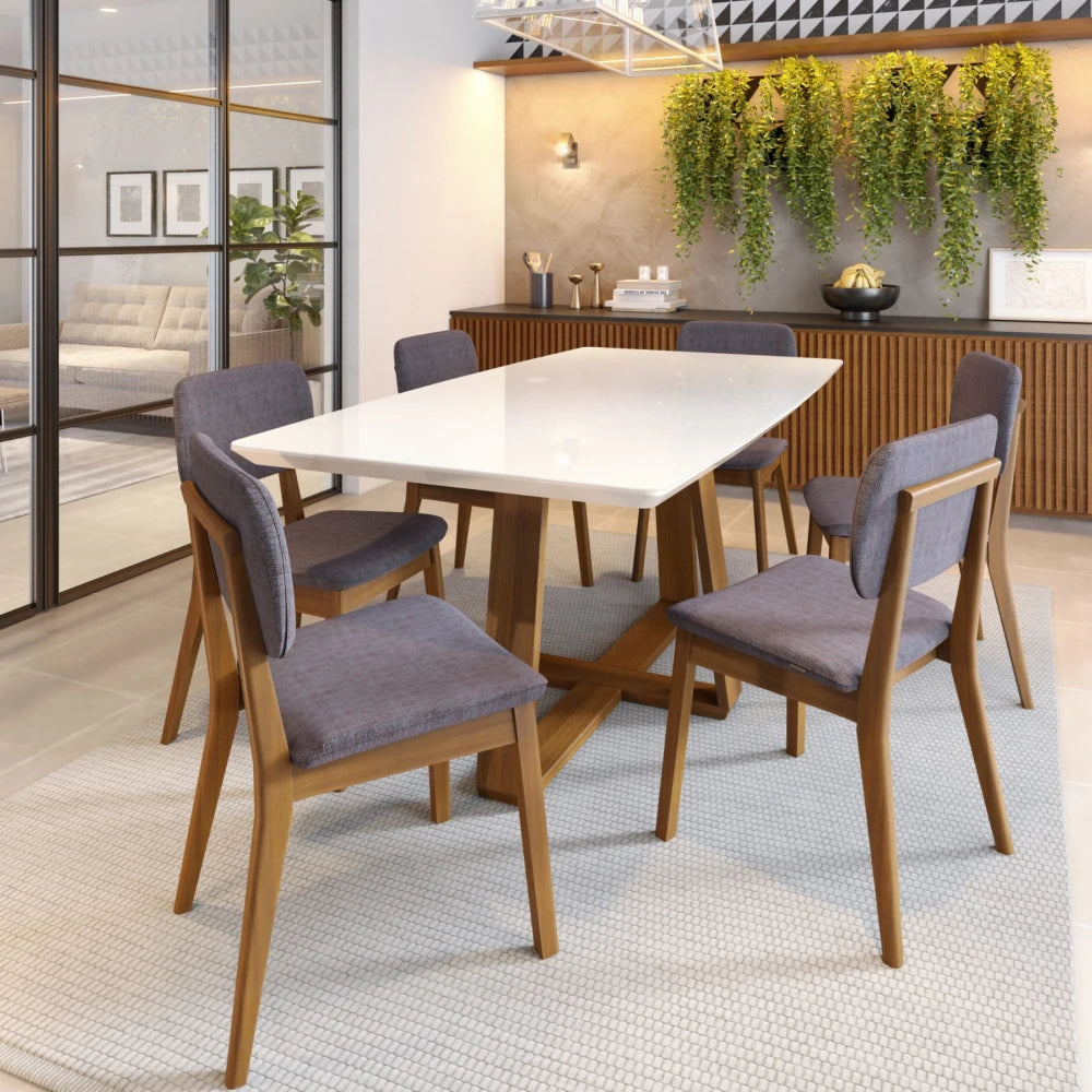 Mesa de Comedor Wood 1.6 - Rectangular - Línea Nevada