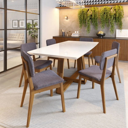 Mesa de Comedor Wood 1.6 - Rectangular - Línea Nevada