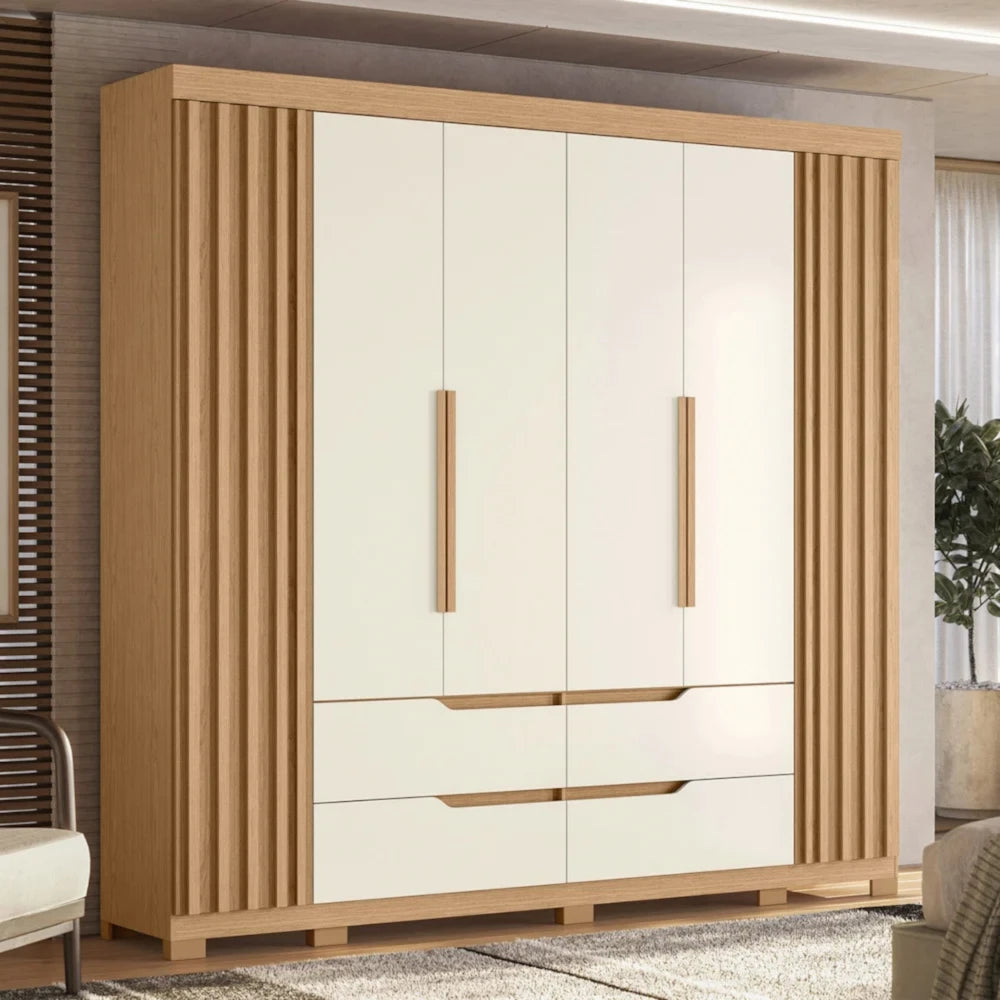 Ropero 6 puertas 4 cajones - Doble Casal - Beige - Línea FIT