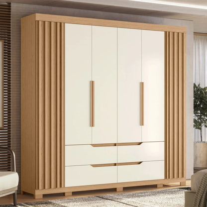 Ropero 6 puertas 4 cajones - Doble Casal - Beige - Línea FIT