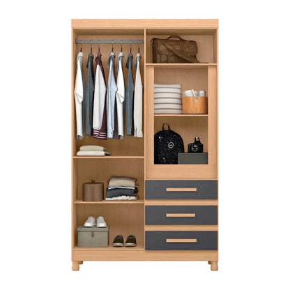 Ropero con Espejo 6 puertas 3 Caj - Línea FIT - Gris Oscuro