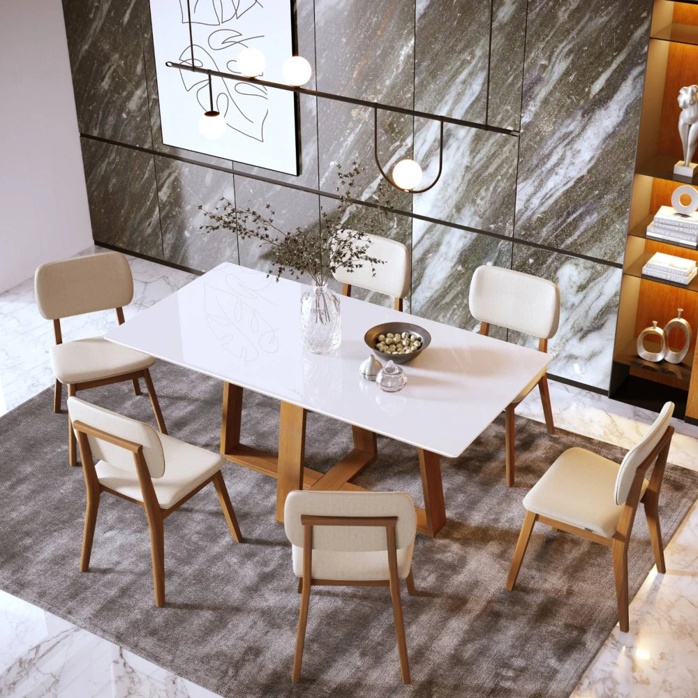 Mesa de Comedor Wood 1.6 - Rectangular - Línea Nevada