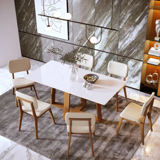 Mesa de Comedor Wood 1.6 - Rectangular - Línea Nevada