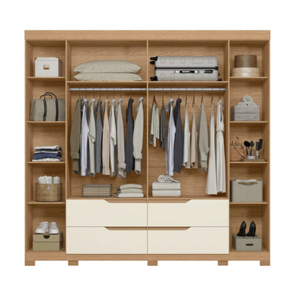 Ropero 6 puertas 4 cajones - Doble Casal - Beige - Línea FIT