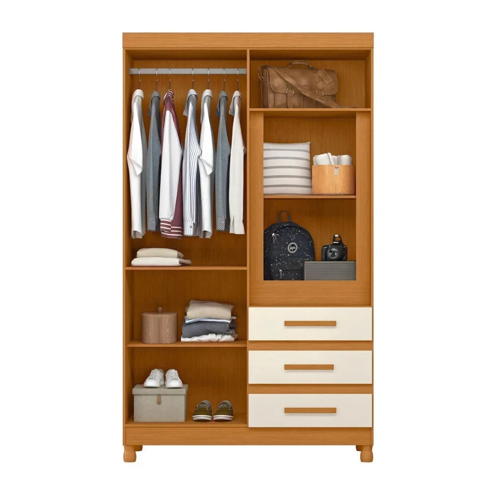 Ropero con Espejo 6 puertas 3 Caj - Línea FIT - Beige