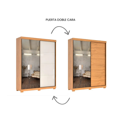 Ropero 2 puertas corredizas con espejo Doble Cara - Nordik
