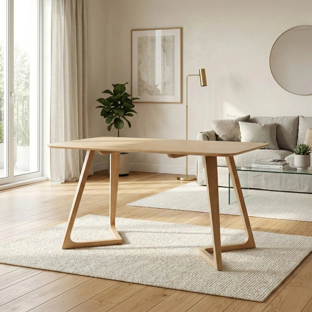 Mesa de comedor Aura - Madera Maciza 120 cm - Línea Serena