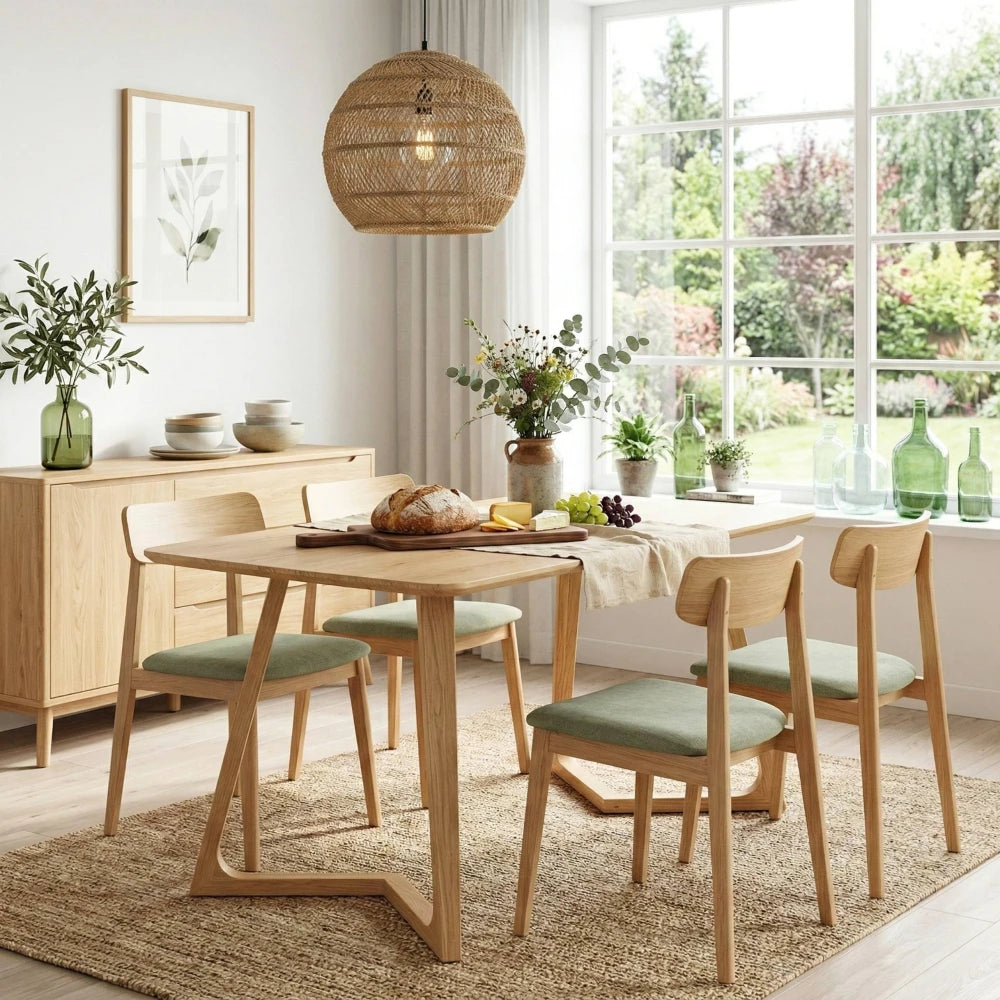 Mesa de comedor Aura - Madera Maciza 120 cm - Línea Serena
