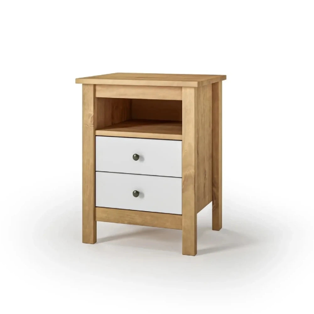 Mesa de Luz 2 Cajón 1 Nicho - Línea Maden - Blanco