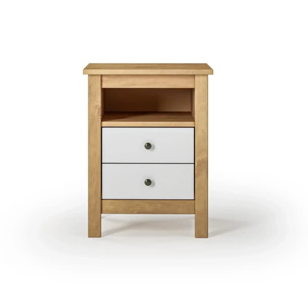 Mesa de Luz 2 Cajón 1 Nicho - Línea Maden - Blanco