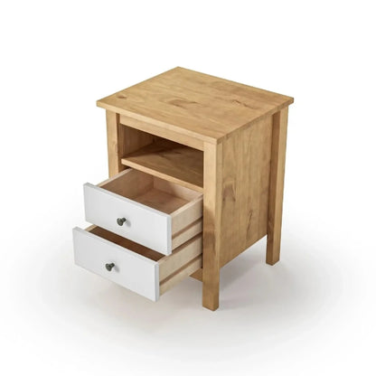 Mesa de Luz 2 Cajón 1 Nicho - Línea Maden - Blanco