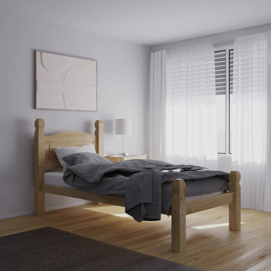 Cama 1 Plaza - Madera maciza - Línea Monterrey - Nogal