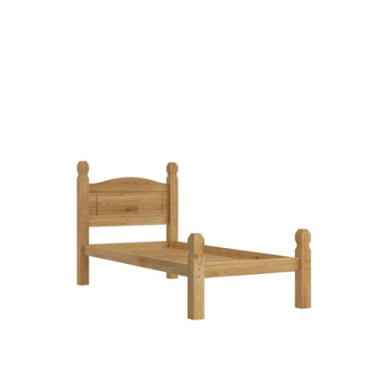 Cama 1 Plaza - Madera maciza - Línea Monterrey - Nogal