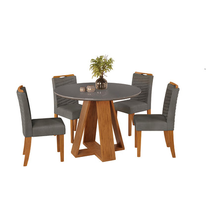 Juego De Comedor 4 Sillas Mesa Redonda Línea París