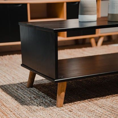 Mesa De Living Madera Maciza - Línea Berlín - Negra