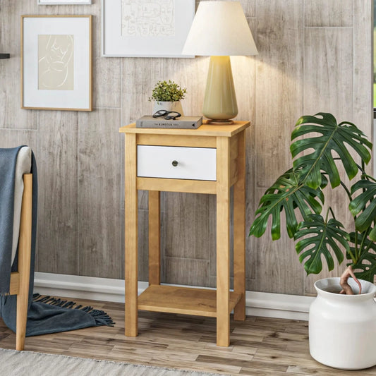 Mesa De Arrime Aparador 1 Cajón - Línea Maden - Blanco