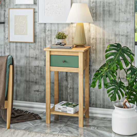 Mesa De Arrime Aparador 1 Cajón - Línea Maden - Verde