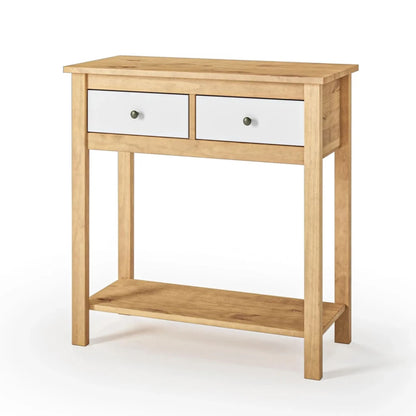 Mesa De Arrime Aparador 2 Cajónes - Línea Maden - Blanco