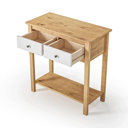 Mesa De Arrime Aparador 2 Cajónes - Línea Maden - Blanco