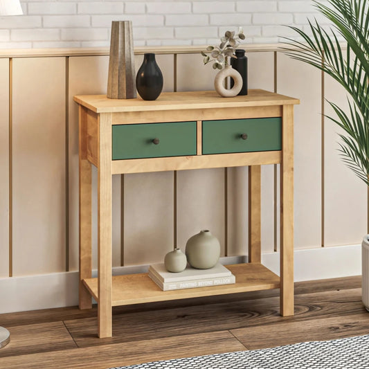 Mesa De Arrime Aparador 2 Cajónes - Línea Maden - Verde