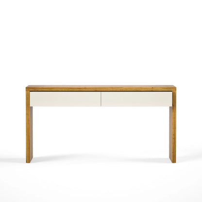 Mesa de Arrime Aparador 2 Cajones NORD - Linea Nevada - Off White / Cinamomo