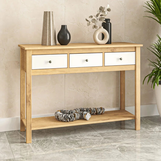 Mesa De Arrime Aparador 3 Cajónes - Línea Maden - Blanco